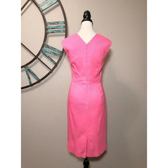 Ann Taylor Dress 0 EUC Pink Sleeveless Lined Sheath - Picture 2 of 5